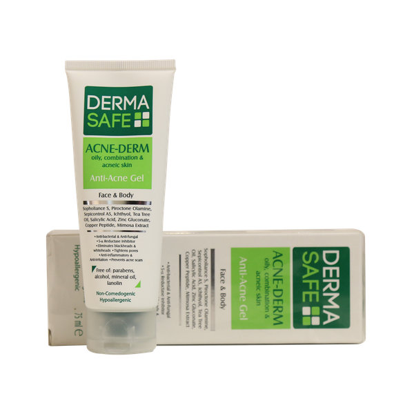  ژل آنتی آکنه درماسیف مناسب پوست های چرب، مختلط و دارای آکنه ۷۵ میلی لیتر