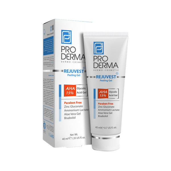  ژل لایه بردار AHA 15 درصد پرودرما مناسب انواع پوست ۴۰ میلی لیتر