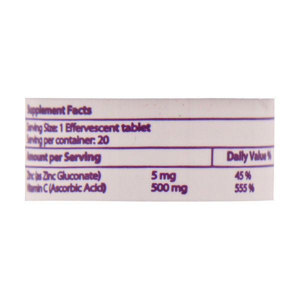  قرص جوشان زینک 5 میلی گرم و ویتامین C نکستایل 20 عدد