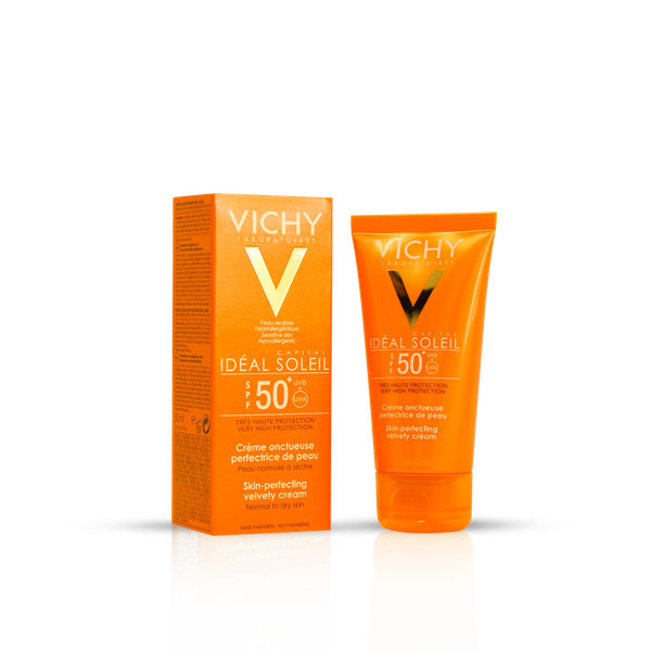  کرم ضد آفتاب ویشی مدل velvety با +SPF50 مناسب پوست های معمولی و خشک ۵۰ میلی لیتر