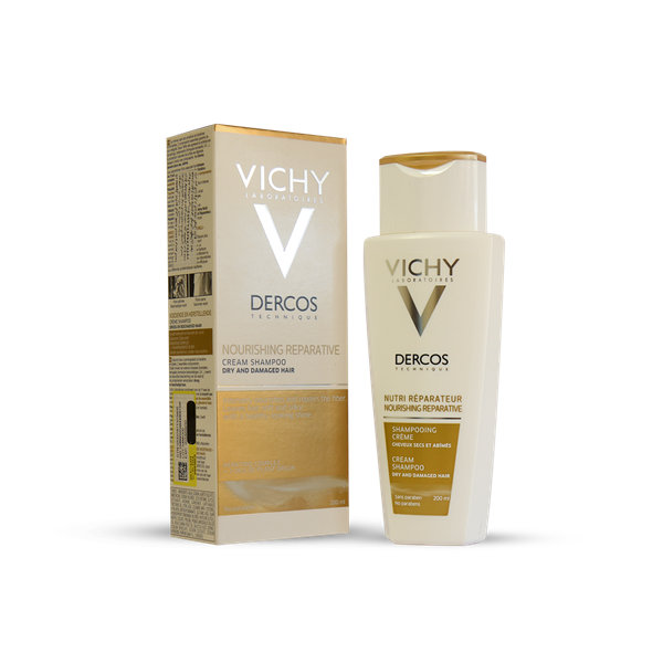  شامپو کرمی تغذیه کننده و ترمیم کننده ویشی مناسب مو های خشک و آسیب دیده ۲۰۰ میلی لیتر