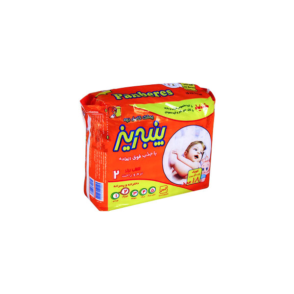  پوشک شماره ۲ با پوشش کتانی (۳ تا ۶ کیلوگرم) پنبه ریز ۱۸ عددی