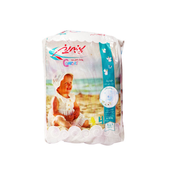  پوشک شماره ۴ (۸ تا ۱۸ کیلوگرم) پنبه ریز ۱۲ عددی