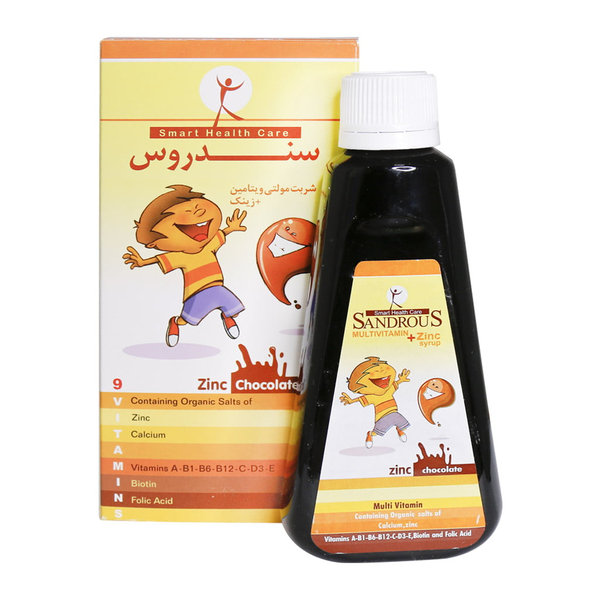  شربت زینک سندروس با طعم شکلات 200 میلی لیتر