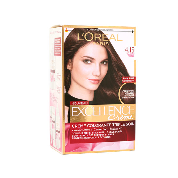  کیت رنگ مو لورآل شماره ۴٫۱۵ سری اکسلنس