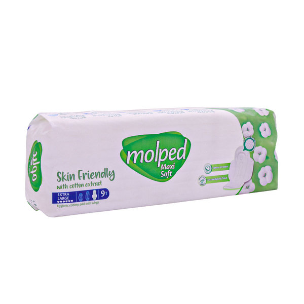  نوار بهداشتی بالدار ضخیم پنبه ای مولپد سایز خیلی بزرگ 9 عدد