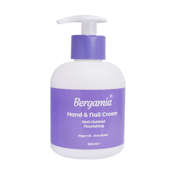 کرم مرطوب کننده پمپی دست و ناخن برگامیا حاوی روغن آرگان 250 میلی لیتر