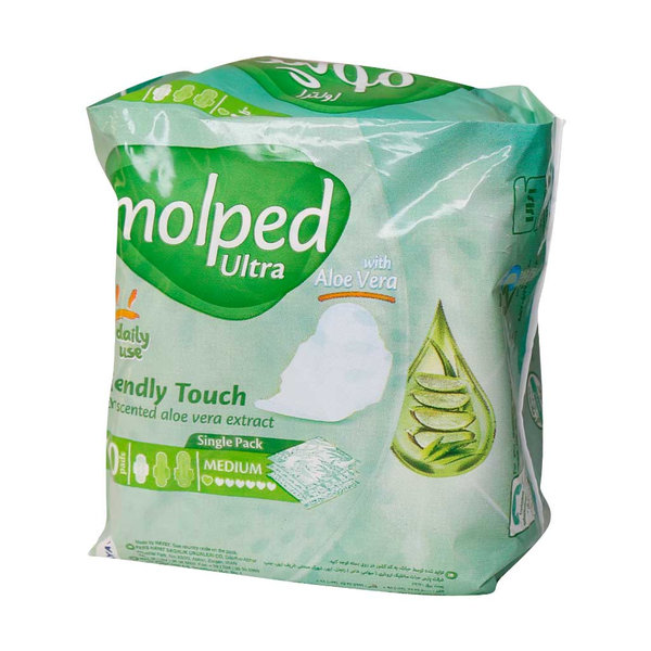  نوار بهداشتی متوسط مولپد اولترا با عصاره آلوئه ورا ویژه روز 10 عدد