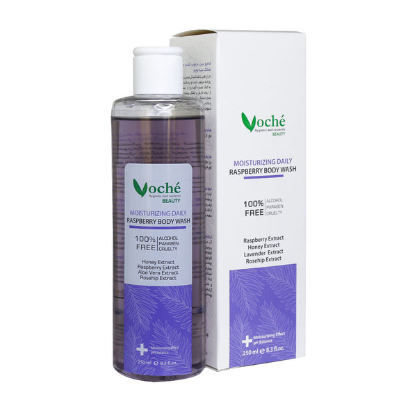  شامپو بدن مرطوب کننده حاوی عصاره تمشک سیاه وچه 250 میلی لیتر