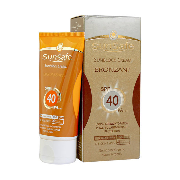  کرم ضد آفتاب SPF40 برنزه کننده سان سیف 50 گرم