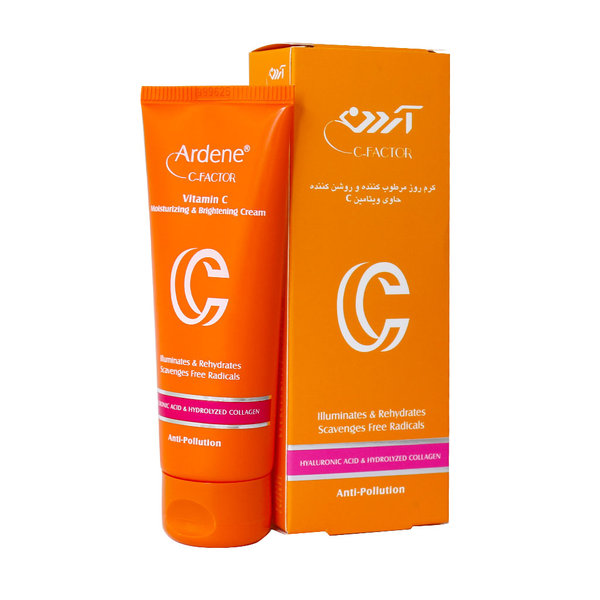  کرم روز مرطوب کننده و روشن کننده تیوپی حاوی ویتامین C سی فکتور آردن 75 میلی لیتر