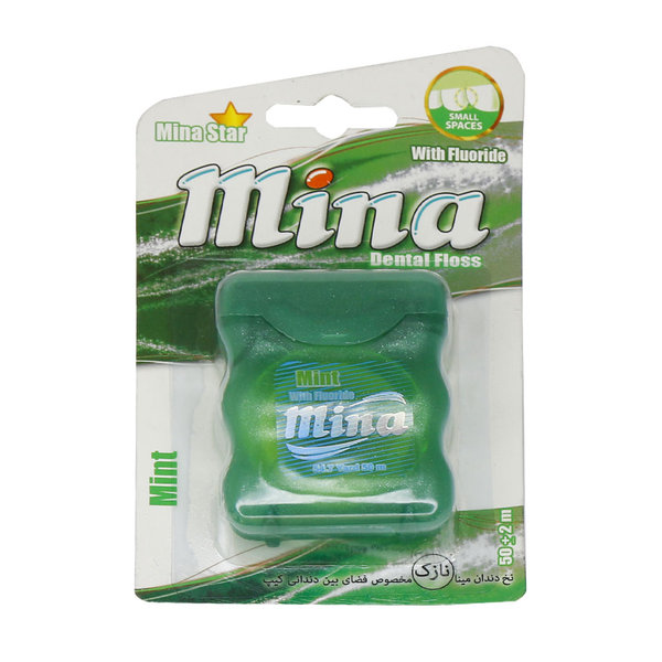  نخ دندان نازک مینا با اسانس نعنا 50 متر