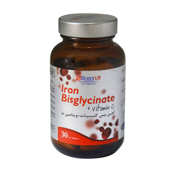  قرص آهن بیس گلیسینات پلاس ویتامین C رزاویت 30 عدد