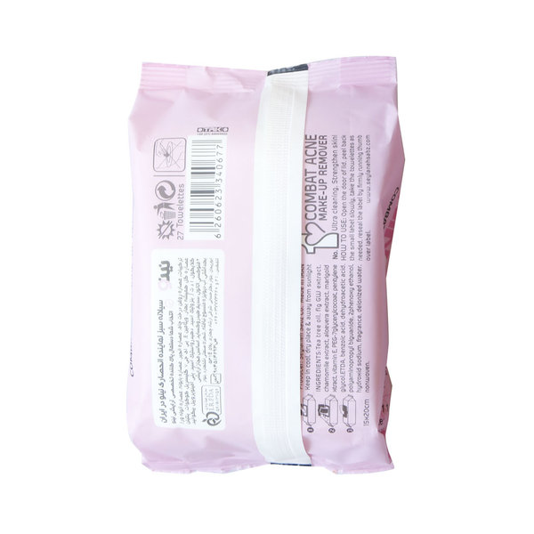  دستمال مرطوب پاک کننده آرایش ضد آکنه نینو 27 عدد