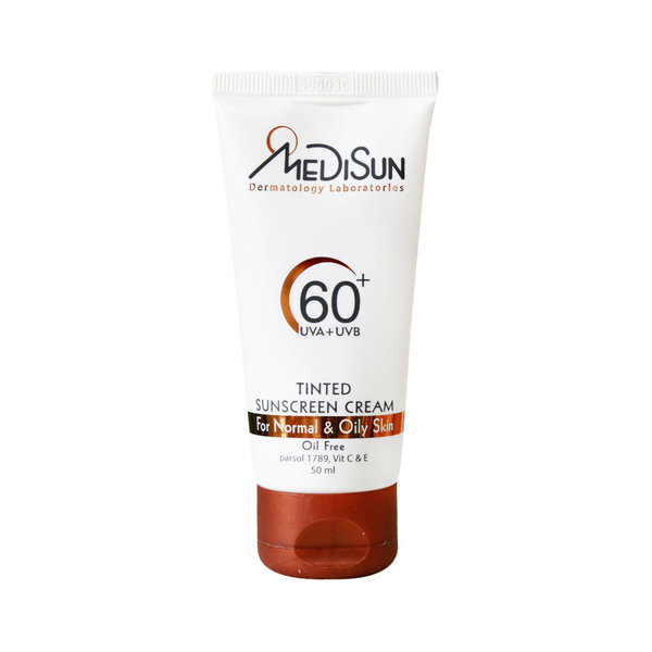  کرم ضد آفتاب SPF60 مدیسان مناسب پوست چرب و معمولی 50 میلی لیتر