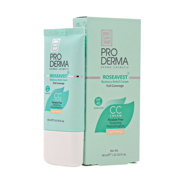  کرم پوشاننده و مرطوب کننده رنگی صورت پرودرما مناسب پوست معمولی و حساس 40 میلی لیتر