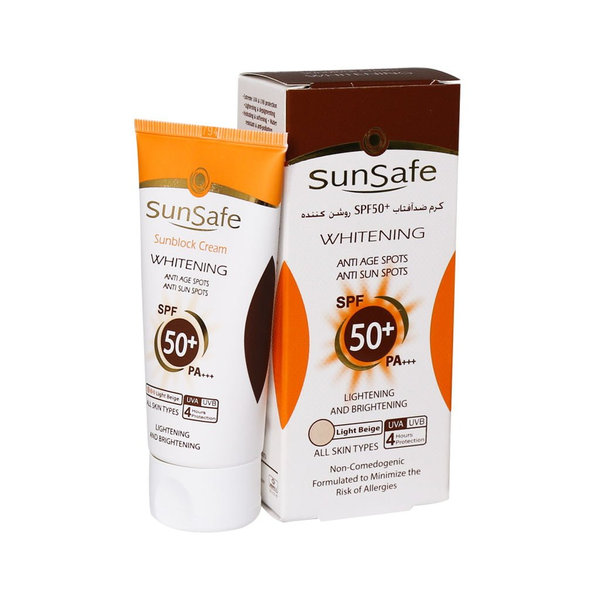  کرم ضد آفتاب SPF50 روشن کننده سان سیف مناسب انواع پوست 50 گرم
