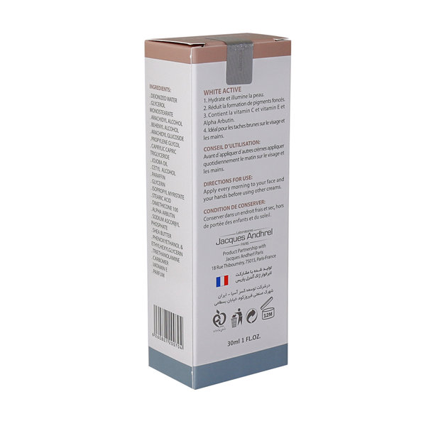  کرم ضد لک و روشن کننده وایت اکتیو ژاک آندرل پاریس 30 میلی لیتر
