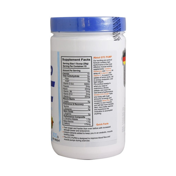  پودر پمپ جی تی سی دوبیس ۳۰۰ گرم