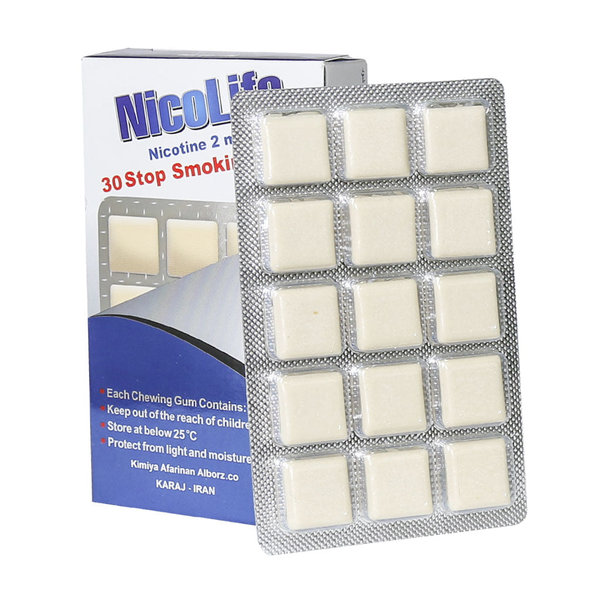  آدامس ترک سیگار نیکلایف مدل نیکوتین 2 میلی گرم 30 عدد