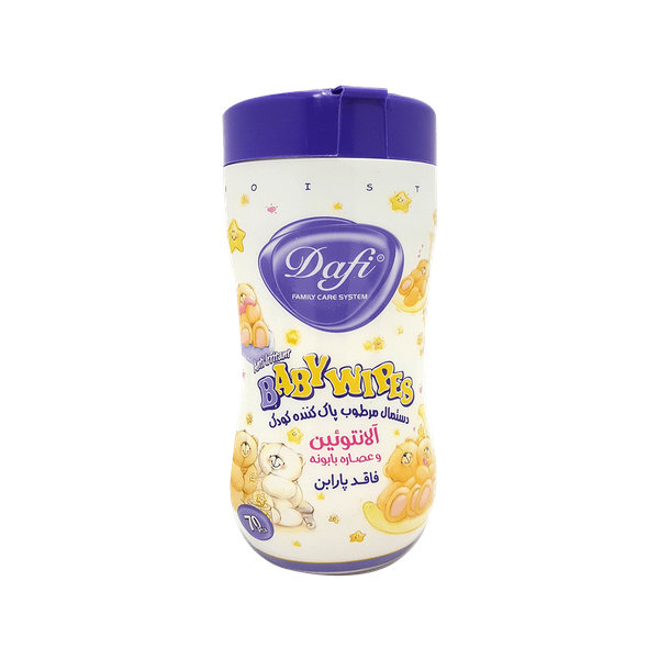  دستمال مرطوب کودک دافی حاوی آلانتوئین و عصاره بابونه 70 عدد