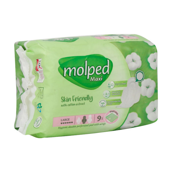  نوار بهداشتی بالدار نیمه ضخیم مشبک مولپد مدل Maxi سایز بزرگ 9 عدد