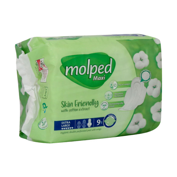  نوار بهداشتی بالدار نیمه ضخیم مشبک مولپد مدل Maxi سایز خیلی بزرگ 9 عدد