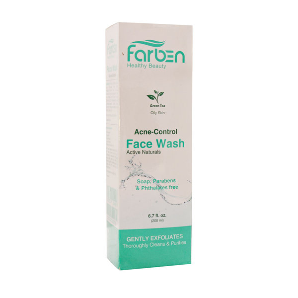  ژل شستشوی صورت حاوی چای سبز فاربن مناسب پوست چرب 200 میلی لیتر