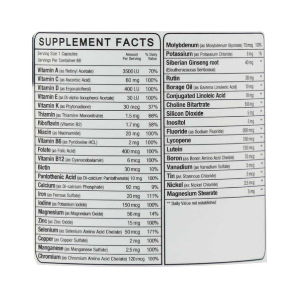  کپسول مولتی ویتامین بالای 50 سال نورم لایف 60 عدد