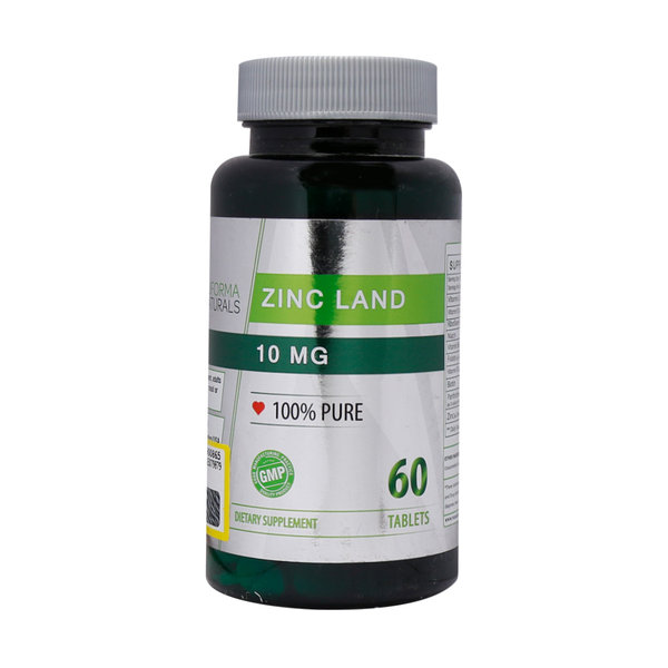  قرص زینک لند 10 میلی گرم نوفرما نچرالز 60 عدد