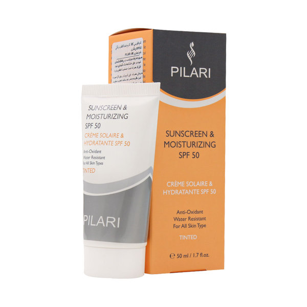  کرم ضد آفتاب و مرطوب کننده SPF 50 پیلاری مناسب انواع پوست 50 میلی لیتر