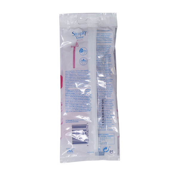  خودتراش دو تیغه ژیلت مدل Simply Venus صورتی بسته 5 عددی