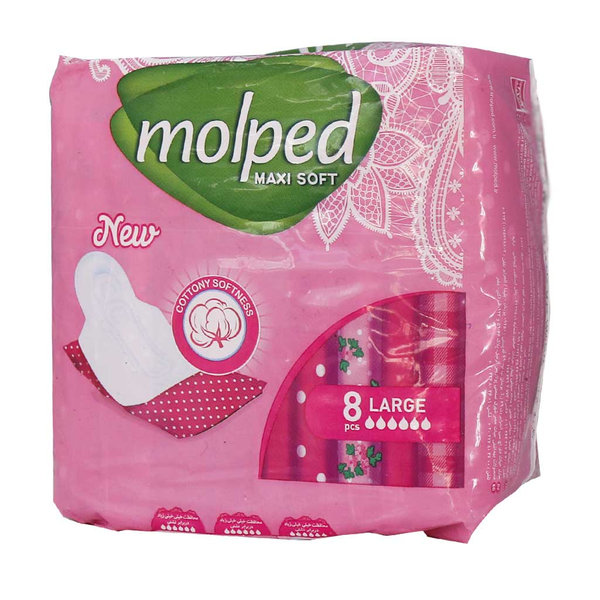  نوار بهداشتی مسافرتی ضخیم پنبه ای بزرگ مولپد 8 عددی