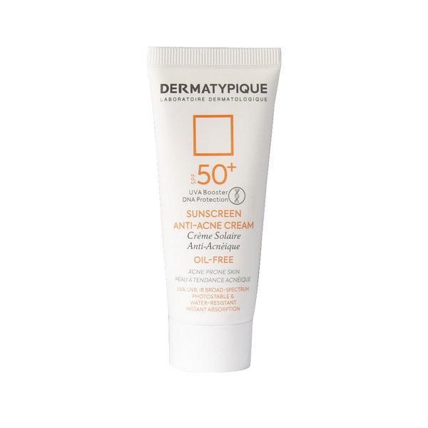  ضد آفتاب بی رنگ آنتی آکنه درماتیپیک مناسب پوست چرب و جوش دار SPF 50+ حجم 40 میلی لیتر