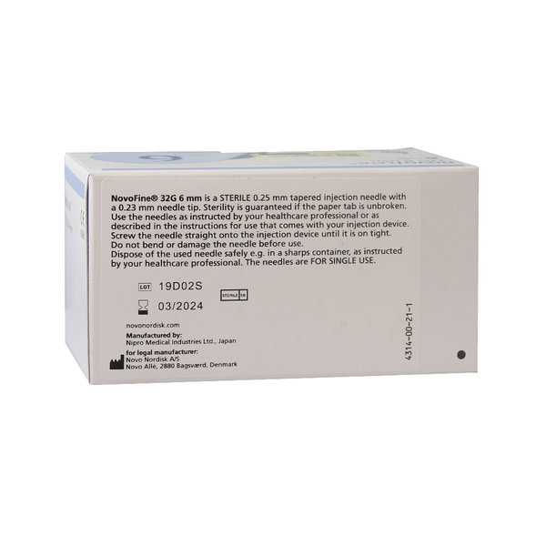  سر سوزن قلم انسولین 6 میلی متر نووفاین بسته 100 عددی