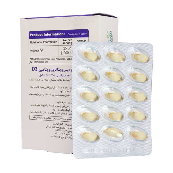 کپسول نرم ژلاتینی ویتامین D3 1000 واحد ویتا تایم 30 عدد