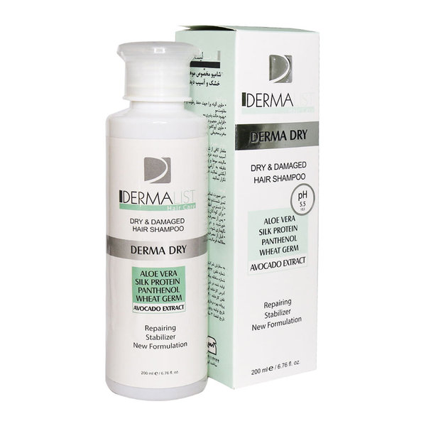  شامپو مخصوص موهای خشک و آسیب دیده درمالیست 200 میلی لیتر