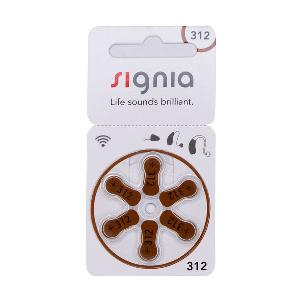  باتری سمعک شماره 312 سیگنیا 6 عددی