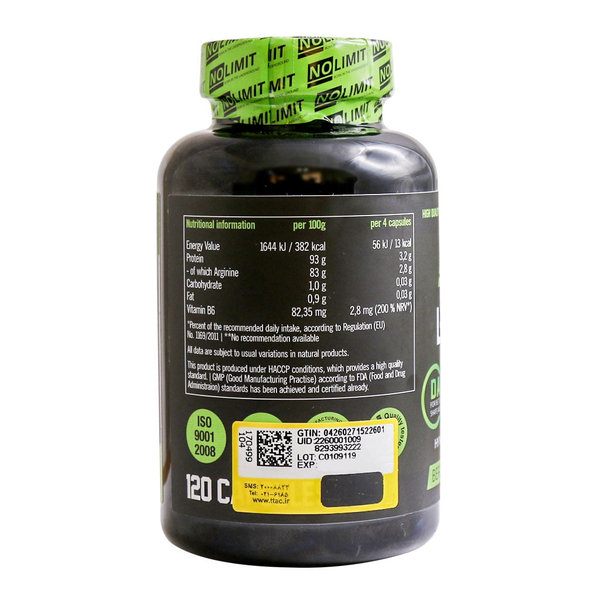  کپسول ال آرژنین نو‌لیمیت 120 عددی
