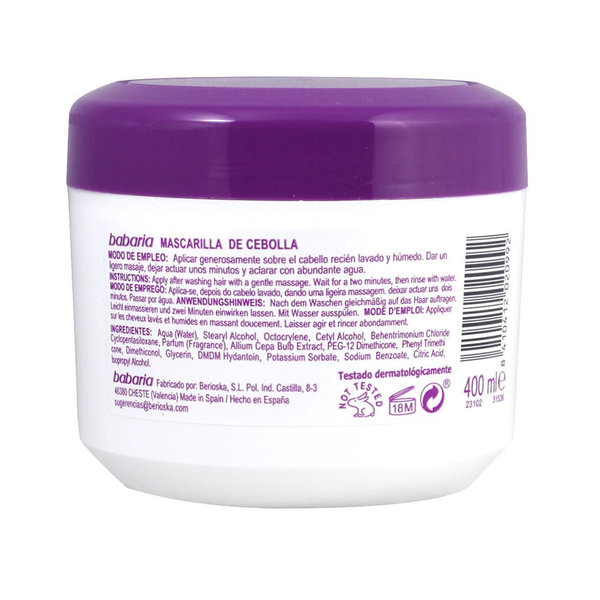  ماسک مو پیاز باباریا 400 میلی لیتر