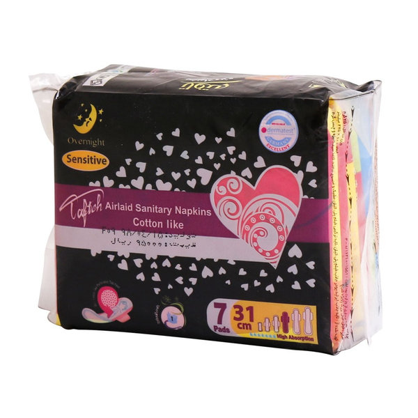  نوار بهداشتی ایرلید تافته مخصوص شب 7 عددی